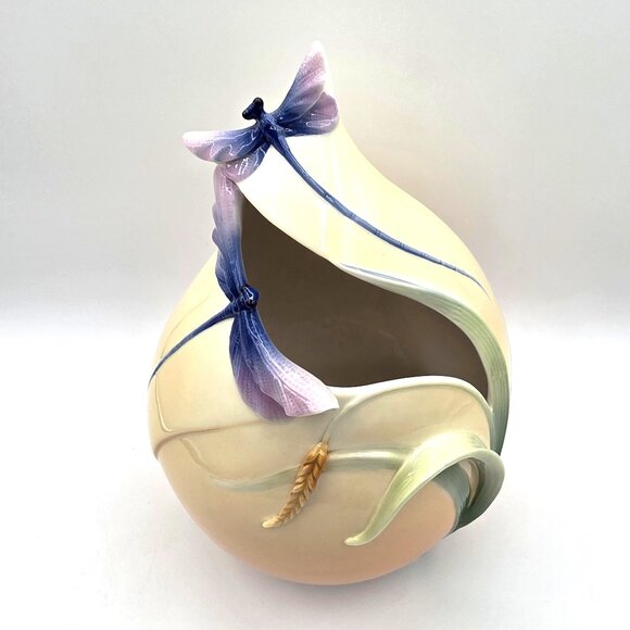 Vintage Franz Collection Porcelain Dragonfly Vase by Jen Woo FZ00889 Stunning! - Picture 2 of 14
